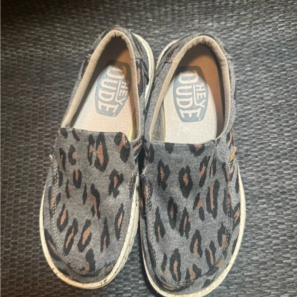 Hey Dude Leopard Print Slip-On Shoes